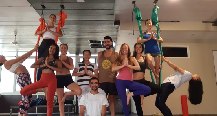 100 hours Aerial Yin yoga Teachers traning course in Rishikesh india